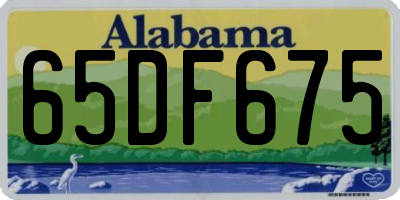 AL license plate 65DF675