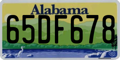 AL license plate 65DF678