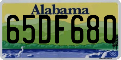 AL license plate 65DF680