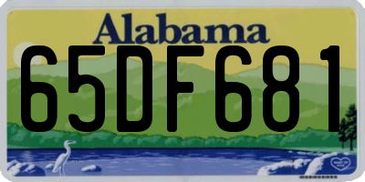 AL license plate 65DF681