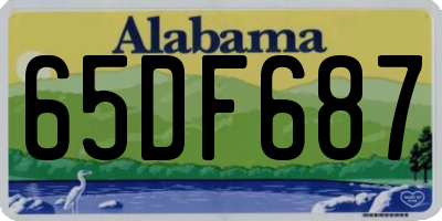 AL license plate 65DF687
