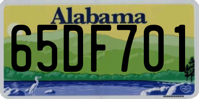 AL license plate 65DF701