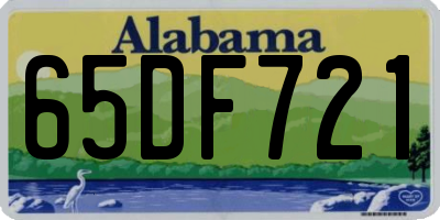 AL license plate 65DF721