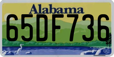 AL license plate 65DF736