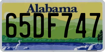 AL license plate 65DF747
