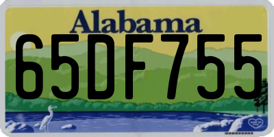AL license plate 65DF755