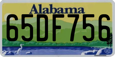 AL license plate 65DF756