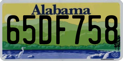AL license plate 65DF758