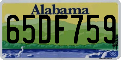 AL license plate 65DF759