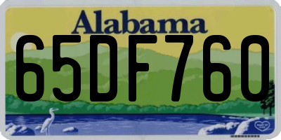 AL license plate 65DF760