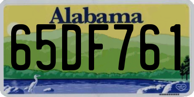 AL license plate 65DF761