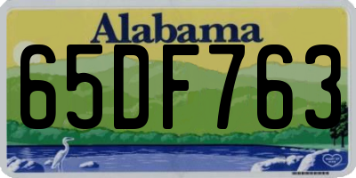 AL license plate 65DF763
