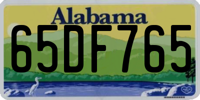AL license plate 65DF765