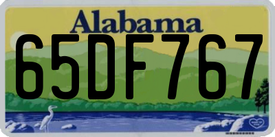 AL license plate 65DF767