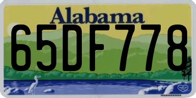 AL license plate 65DF778