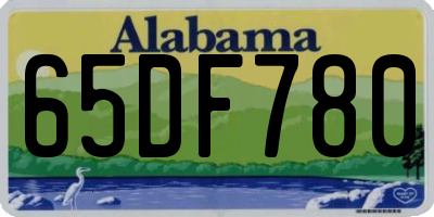 AL license plate 65DF780
