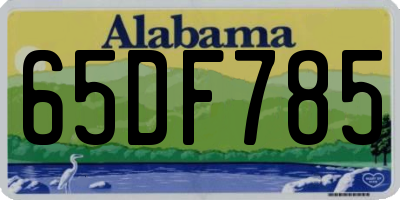 AL license plate 65DF785