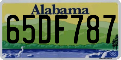 AL license plate 65DF787