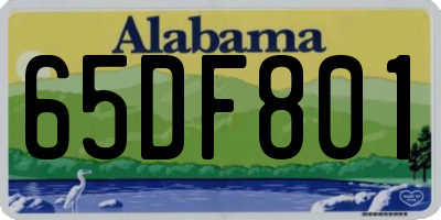 AL license plate 65DF801