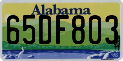 AL license plate 65DF803
