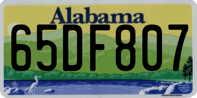 AL license plate 65DF807