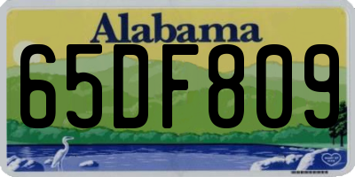 AL license plate 65DF809