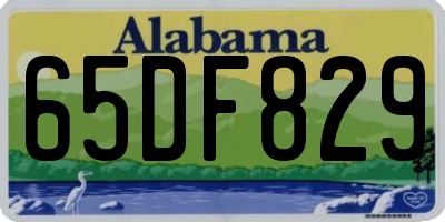 AL license plate 65DF829