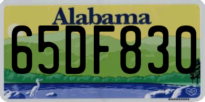 AL license plate 65DF830