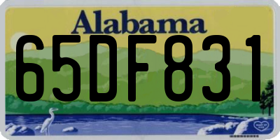 AL license plate 65DF831