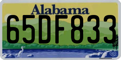AL license plate 65DF833