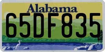 AL license plate 65DF835