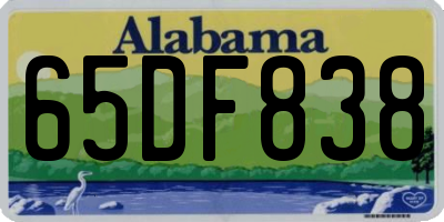 AL license plate 65DF838