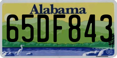 AL license plate 65DF843
