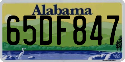 AL license plate 65DF847
