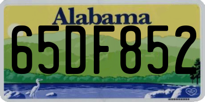 AL license plate 65DF852