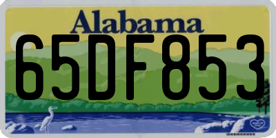 AL license plate 65DF853