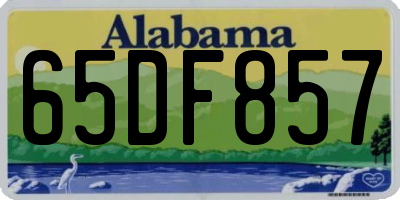 AL license plate 65DF857