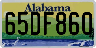 AL license plate 65DF860