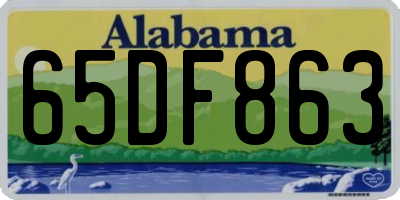 AL license plate 65DF863