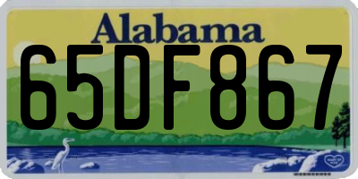 AL license plate 65DF867