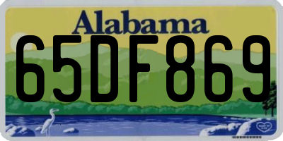 AL license plate 65DF869