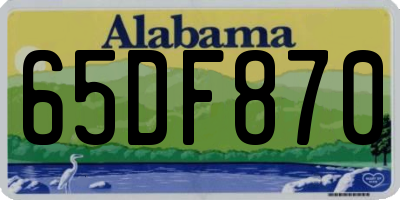 AL license plate 65DF870
