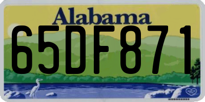 AL license plate 65DF871