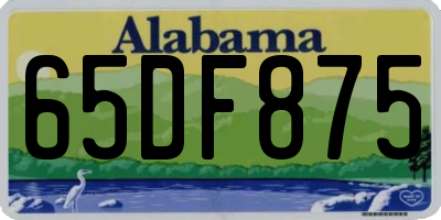 AL license plate 65DF875