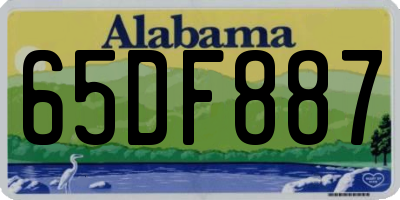 AL license plate 65DF887
