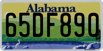 AL license plate 65DF890