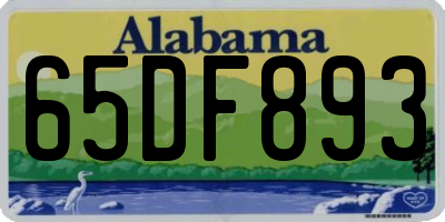 AL license plate 65DF893