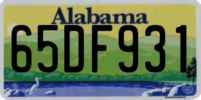 AL license plate 65DF931