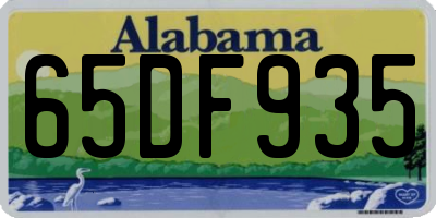 AL license plate 65DF935