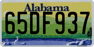 AL license plate 65DF937